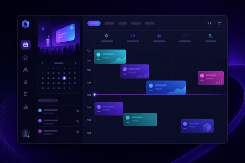 Event schedule — timeline and agenda management